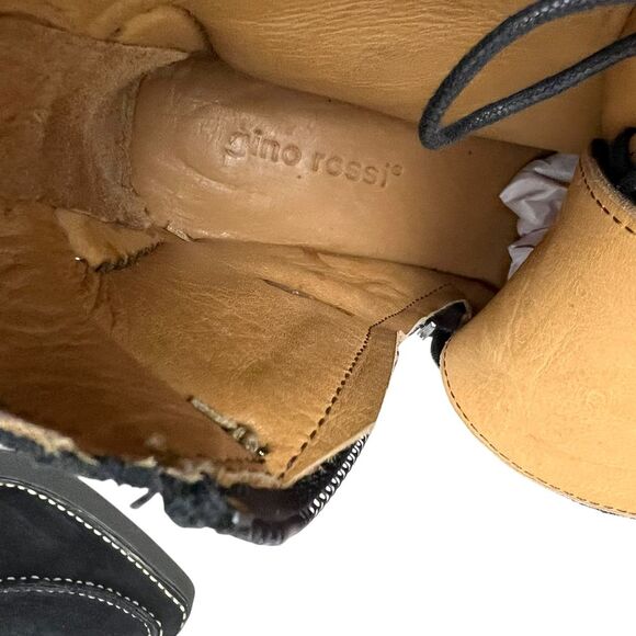 Gino Rossi Womens Wedge Ankle Boots Black Suede Moc Style Lace Up Size EUR 37 - Picture 7 of 10